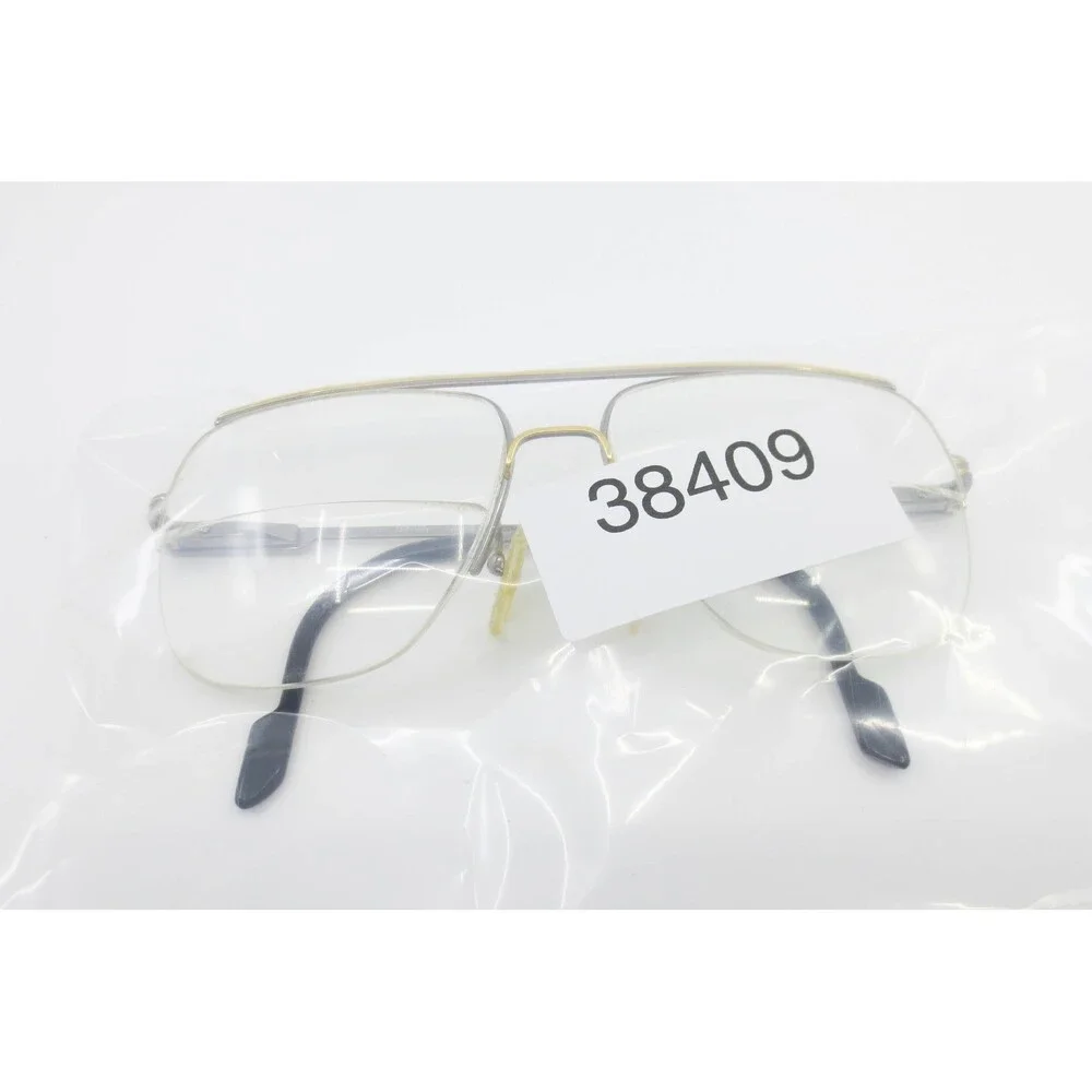 Ferrari Vintage Aviator Eyeglass Frames Gold Silver Italy F65 91L 56-15 140